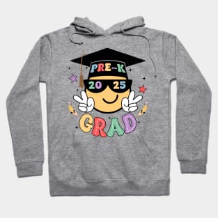 Groovy Kindergarten Graduate Happy Face Graduation 2024 Grad Gift For Boys Girls Kids Hoodie